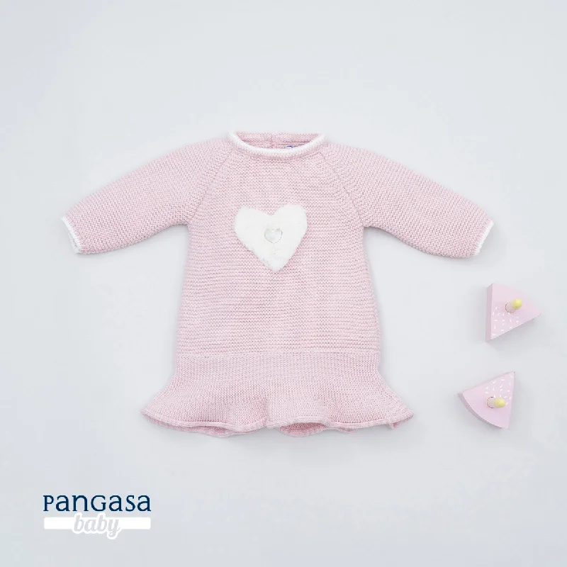 Pangasa Powder Pink Knitted Sweetheart Dress Holiday unclassified dresses