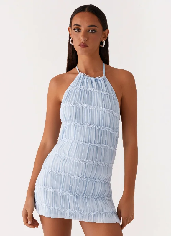 Aullie Mini Dress - Blue Casual Mini Skirt