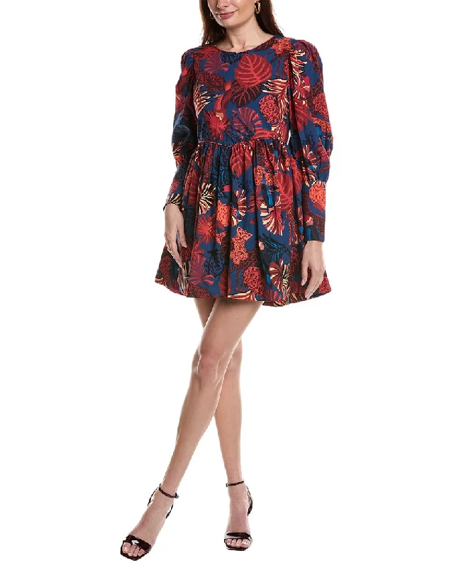 FARM Rio Animals Tapestry Mini Dress Pleated Mini Skirt